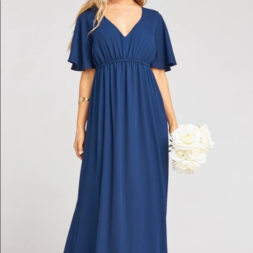 Show me your mumu navy emily empire maxi dress